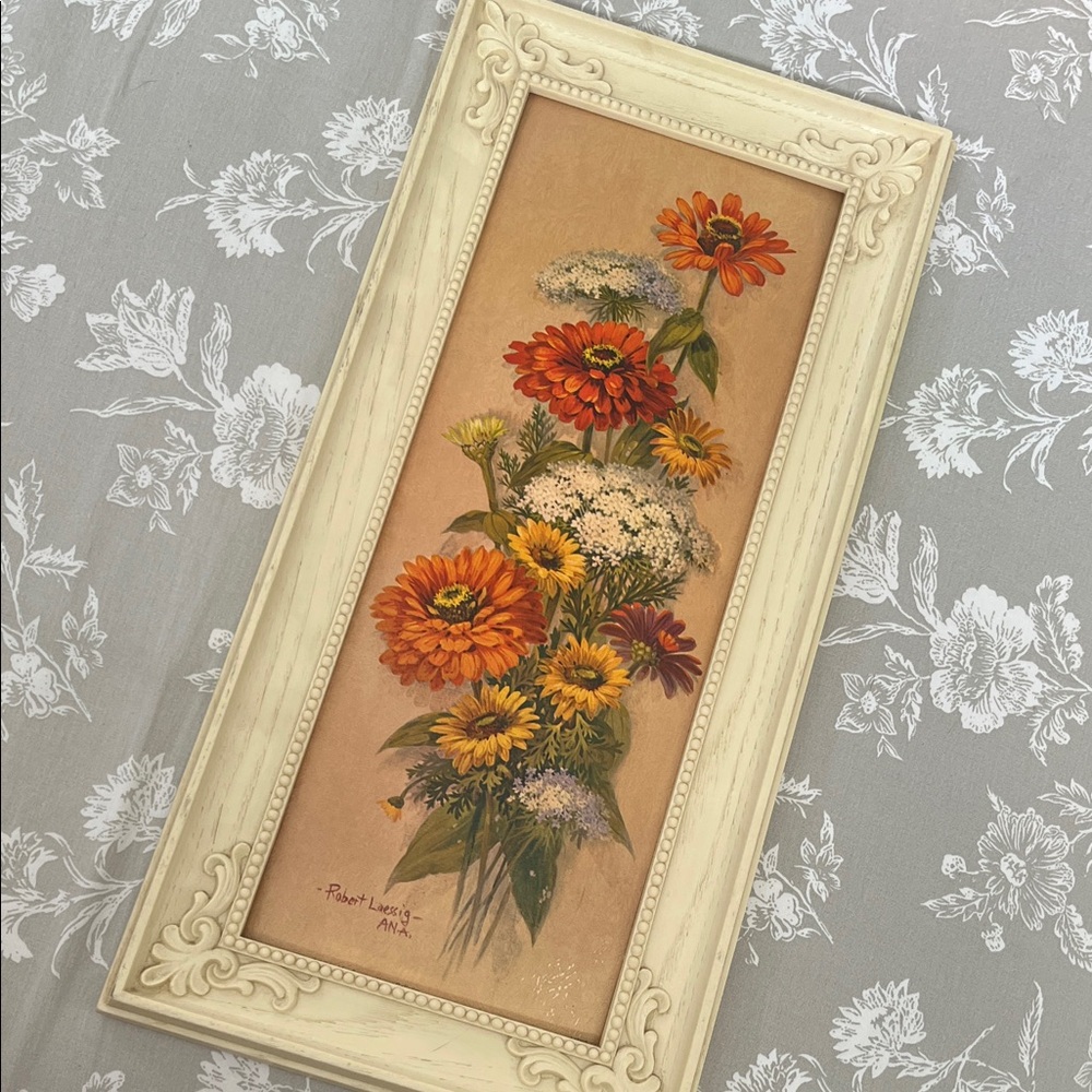 Vintage Floral Wall Art Frame